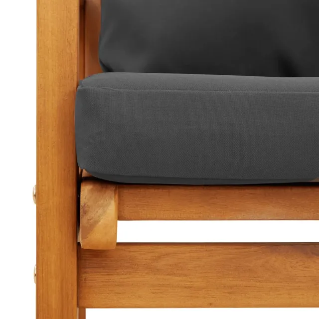 Salon de jardin 3 pcs avec coussins bois massif d'acacia