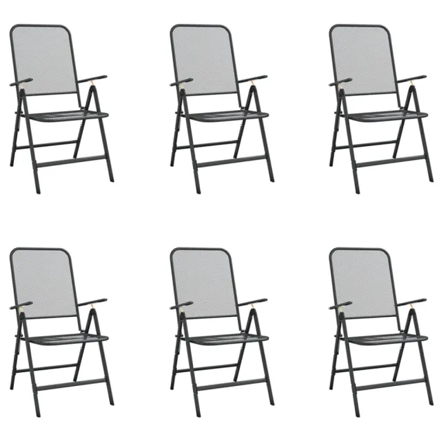 Ensemble à manger de jardin 7 pcs anthracite métal maille