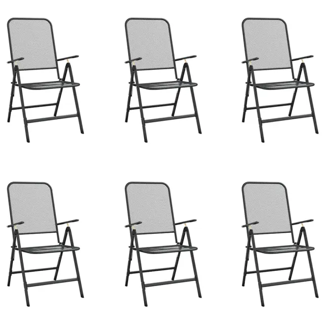 Ensemble à manger de jardin 7 pcs anthracite métal maille