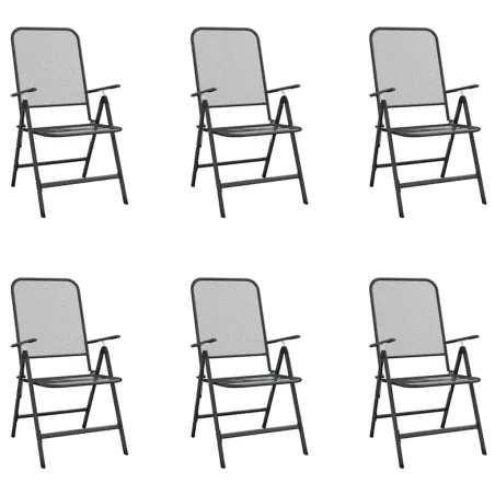 Ensemble à manger de jardin 7 pcs anthracite métal maille