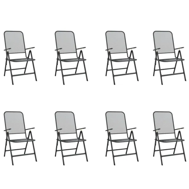 Ensemble à manger de jardin 9 pcs anthracite métal maille