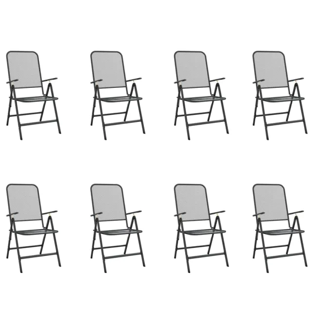 Ensemble à manger de jardin 9 pcs anthracite métal maille