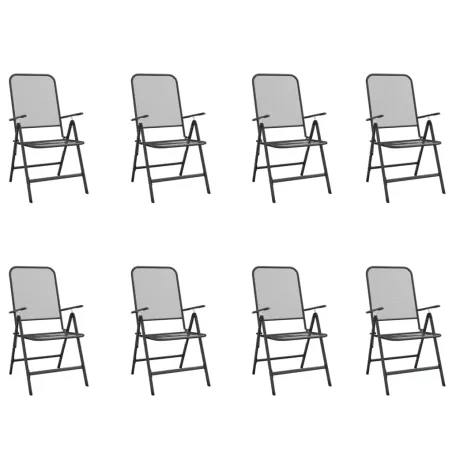 Ensemble à manger de jardin 9 pcs anthracite métal maille