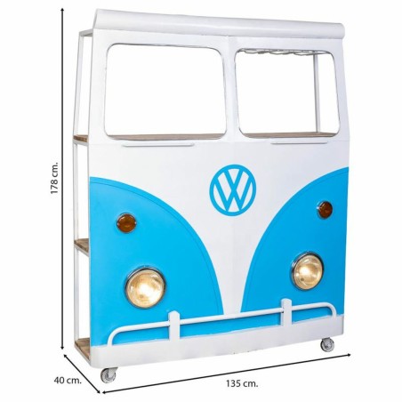Flaschenregal Bar Alexandra House Living Drive Blau Weiß 40 x 135 x 1