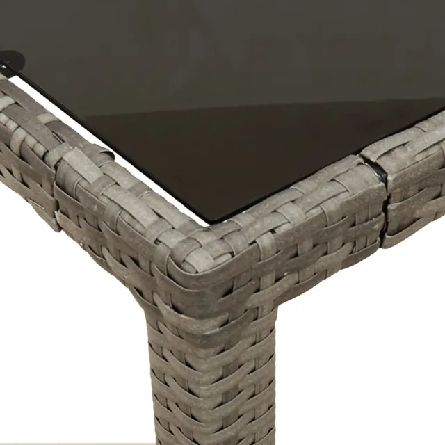 Ensemble à manger de jardin 5 pcs coussins gris résine tressée