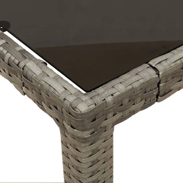 Ensemble à manger de jardin 5 pcs coussins gris résine tressée