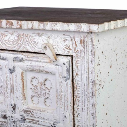 Table de Nuit Alexandra House Living Blanc Marron 40 x 53 x 73 cm 2