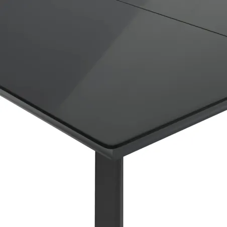 Ensemble à manger de jardin coussins 5pcs Noir Résine tressée