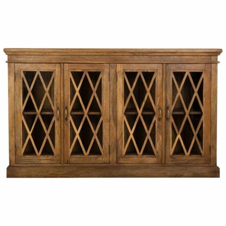 Aparador Alexandra House Living Marrón Madera Vidrio 40 x 100 x 170 c