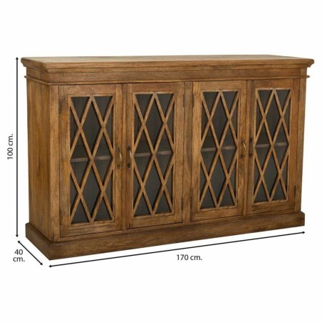 Buffet Alexandra House Living Marron Bois verre 40 x 100 x 170 cm 4 po