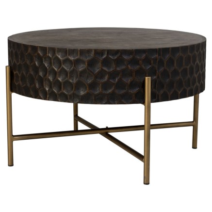 Mesa de Centro Alexandra House Living Marrón Madera Hierro 80 x 50 x