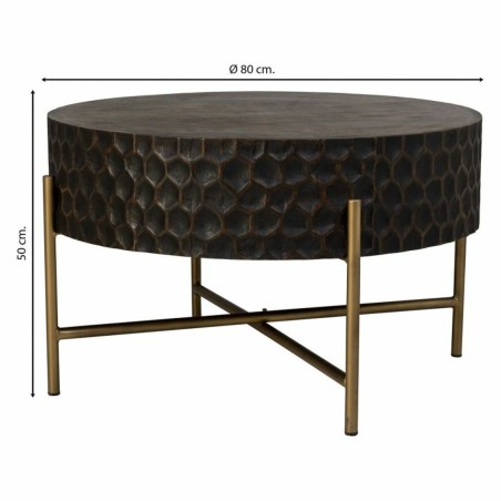 Mesa de Centro Alexandra House Living Marrón Madera Hierro 80 x 50 x