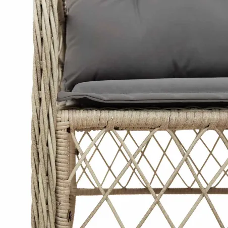 Ensemble à manger de jardin et coussins 9 pcs mélange beige
