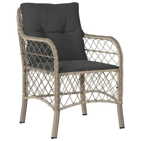 Ensemble à manger de jardin et coussins 9 pcs gris clair rotin