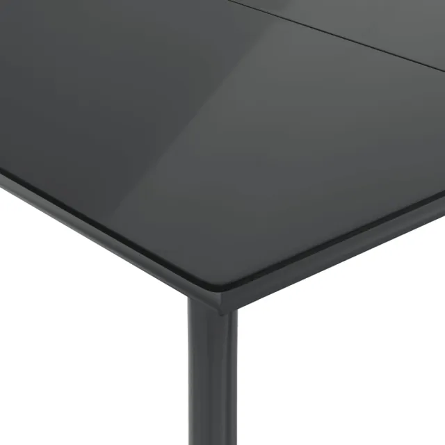 Ensemble à manger de jardin coussins 7pcs Noir Résine tressée