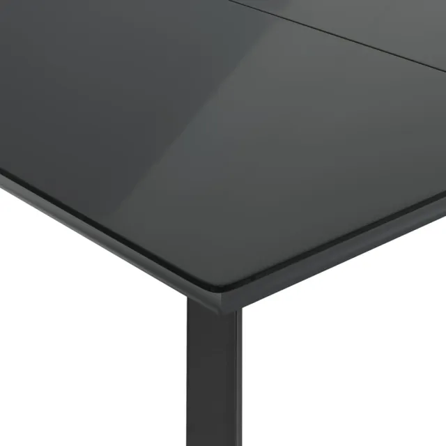 Ensemble à manger de jardin coussins 7pcs Noir Résine tressée