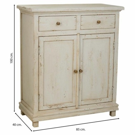 Zijtafel met lades Alexandra House Living Wit 40 x 100 x 85 cm