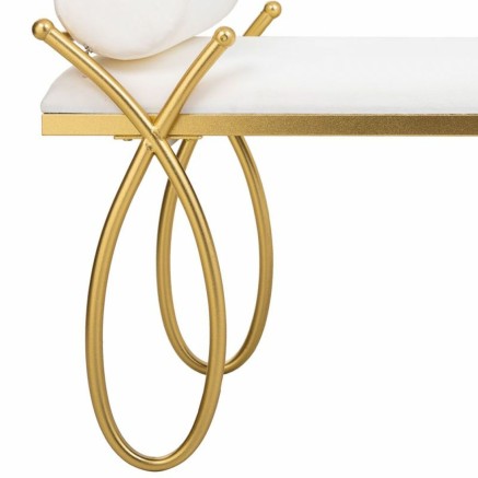 Banqueta Alexandra House Living Oro Espuma Hierro Madera MDF 49 x 53 x 2