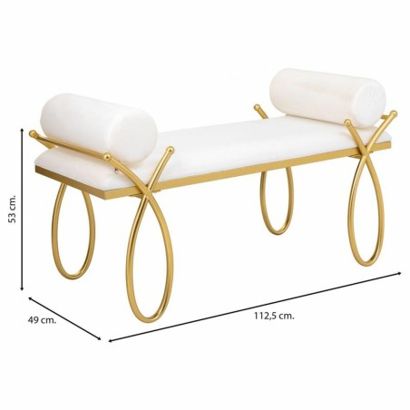 Banqueta Alexandra House Living Oro Espuma Hierro Madera MDF 49 x 53 x