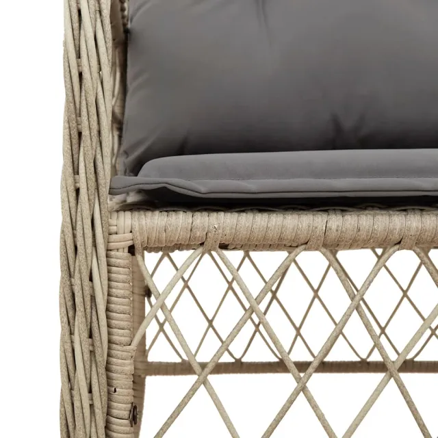 Ensemble à manger de jardin et coussins 9 pcs mélange beige