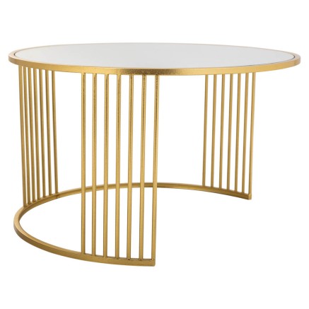 Table Basse Alexandra House Living Or Fer Miroir Bois MDF 80 x 48 x 80