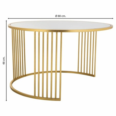 Table Basse Alexandra House Living Or Fer Miroir Bois MDF 80 x 48 x 80