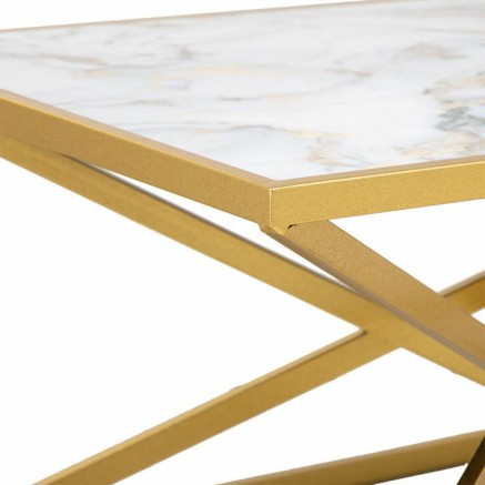 Hoofdtafel Alexandra House Living Goud Metaal Papier Ijzer Hout MDF 60 2