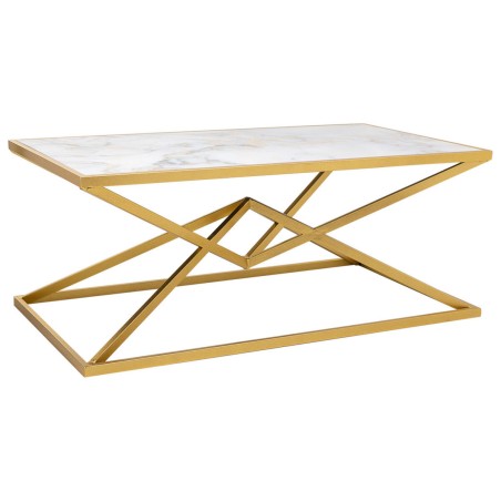 Mesa de Centro Alexandra House Living Oro Metal Papel Hierro Madera MD