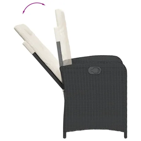 Ensemble à manger de jardin coussins 5pcs Noir Résine tressée