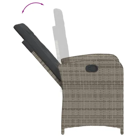 Ensemble à manger de jardin et coussins 7 pcs gris rotin