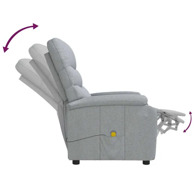 Fauteuil de massage Gris clair Tissu