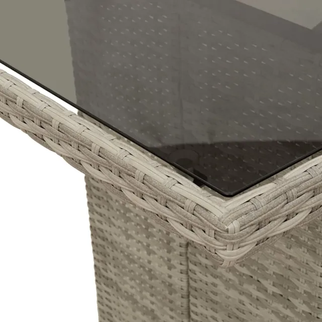 Ensemble à manger de jardin et coussins 7 pcs gris clair rotin