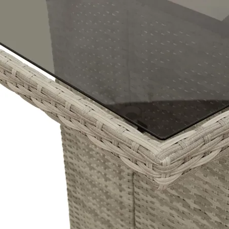 Ensemble à manger de jardin et coussins 7 pcs gris clair rotin