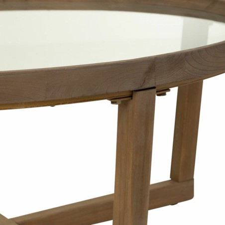 Table Basse Alexandra House Living Marron Fer Bois d'épicéa Verre tr