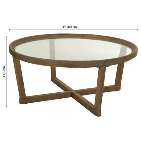 Table Basse Alexandra House Living Marron Fer Bois d'épicéa Verre tr