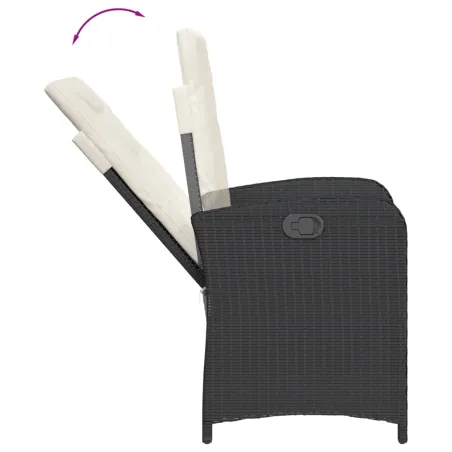 Ensemble à manger de jardin coussins 5pcs Noir Résine tressée