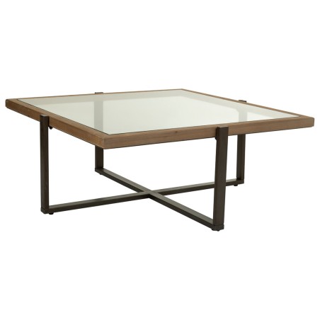 Table Basse Alexandra House Living Marron Fer Bois d'épicéa Verre tr