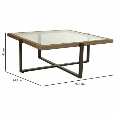 Table Basse Alexandra House Living Marron Fer Bois d'épicéa Verre tr