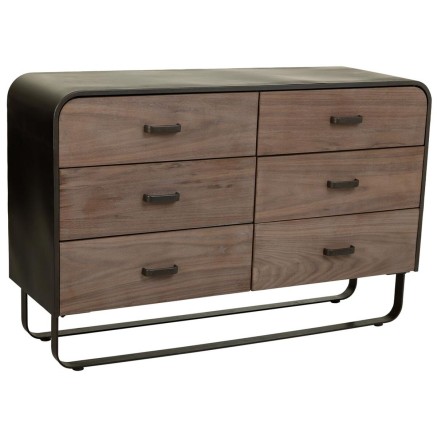 Commode Alexandra House Living Marron Bois Fer Tôle Bois d'épicéa 4