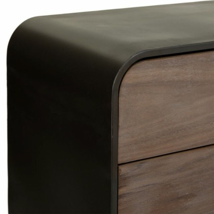 Cómoda Alexandra House Living Marrón Madera Hierro Chapa Madera de a 2