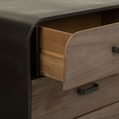 Commode Alexandra House Living Marron Bois Fer Tôle Bois d'épicéa 4