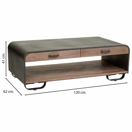 Mesa de Centro Alexandra House Living Marrón Madera Hierro Chapa Made