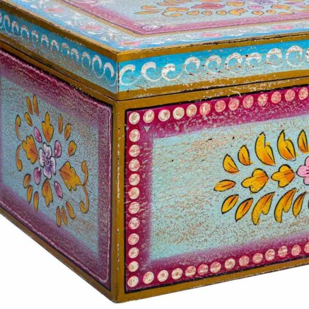 Baúl Alexandra House Living Multicolor Madera de mango 28 x 22 x 46 c 2