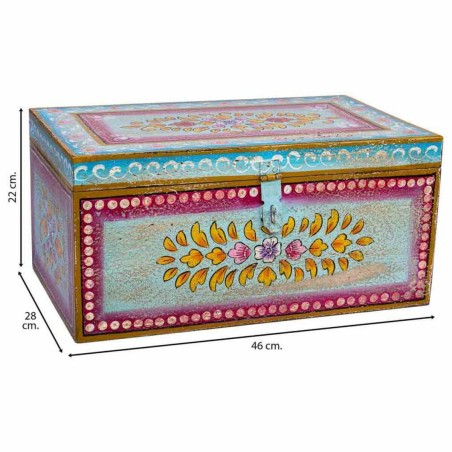Truhe Alexandra House Living Bunt Mango-Holz 28 x 22 x 46 cm Handwerks