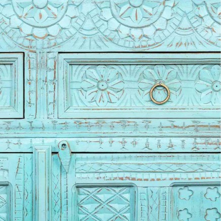 Aparador Alexandra House Living Azul Madera de mango 41 x 101 x 101 cm 2