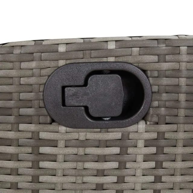 Ensemble à manger de jardin et coussins 7 pcs gris rotin