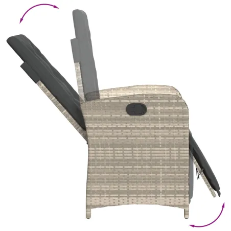 Ensemble à manger de jardin et coussins 9 pcs gris clair rotin