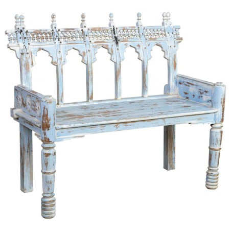 Bank Alexandra House Living Blauw Mangohout 56 x 104 x 118 cm