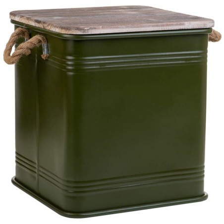 Taburete Alexandra House Living Verde Metal Cuerda Madera de abeto 36