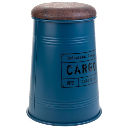 Tabouret Alexandra House Living Bleu Polyuréthane Métal Éponge Bois
